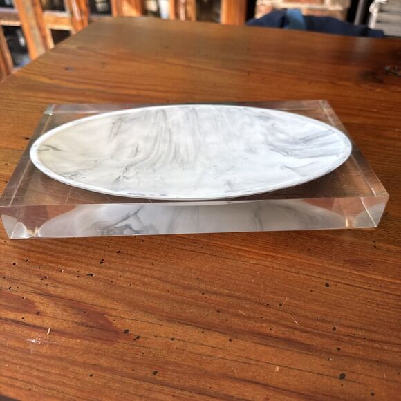 Kassatex Ducale Tray Acrylic And Resin Modern Soap Dish Jewelry Trinket Heavy - Picture 6 of 16